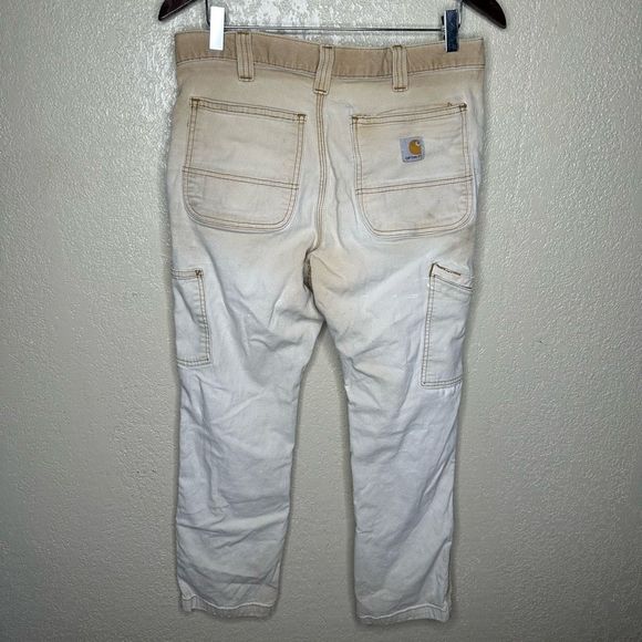 Carhartt Mens 32x30 Thrashed Spell Out Relaxed Fit Double Knee Pants Duck Brown - Picture 4 of 7